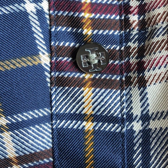 Tory Burch Cora Tartan Plaid Silk Shirtdress - Picture 9 of 16